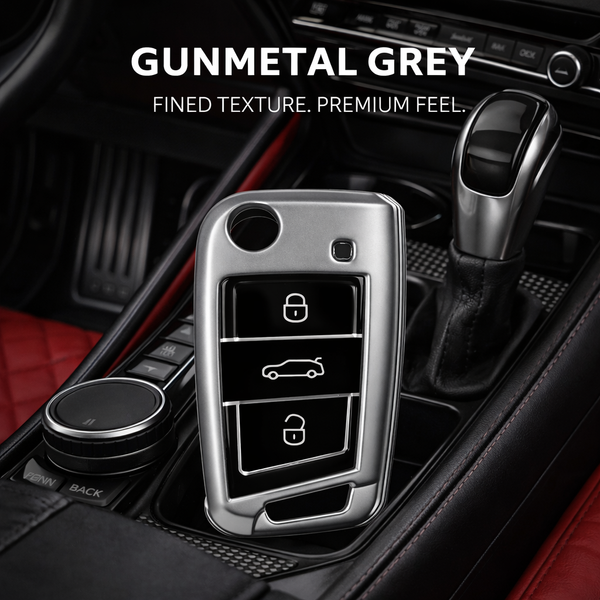 JVCV® Soft Matte Finish TPU Cover Compatible with Skoda & Volkswagen Folding Key