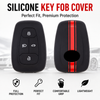 JVCV® Car Key Cover Compatible with Tata Nexon, Harrier, Tiago EV, Altroz, Tigor, Safari, Nexon EV, Punch, Punch EV 4 Button Smart Key - Rally Stripes
