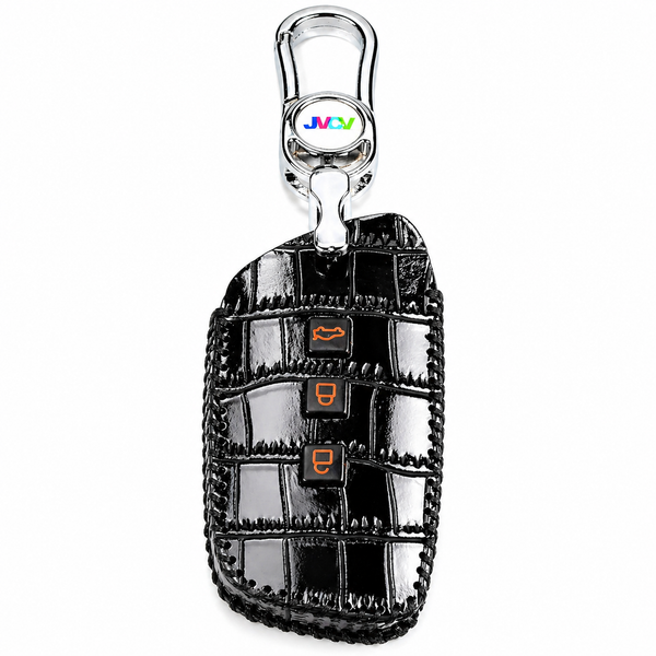 JVCV® Handmade Leather Crocodile Pattern Key Cover – Compatible with New MG Hector, Hector Plus, Windsor & Windsor Pro EV Smart Key