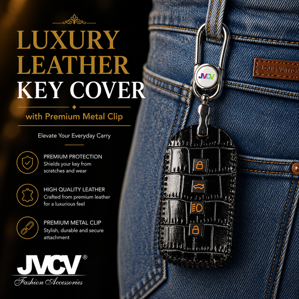 JVCV® Handmade Leather Crocodile Pattern Key Cover – Compatible with Tata Sierra, Curvv & Curvv EV Smart Key