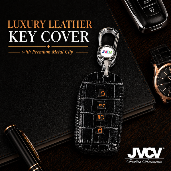JVCV® Handmade Leather Crocodile Pattern Key Cover – Compatible with Tata Sierra, Curvv & Curvv EV Smart Key