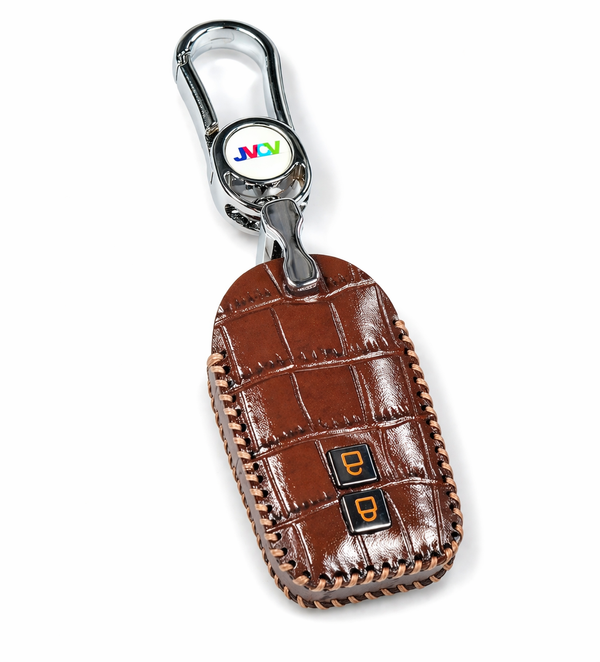 JVCV® Handmade Leather Crocodile Pattern Key Cover – Compatible with Suzuki Jimny, Fronx, Grand Vitara, Baleno, XL6, Swift, Ertiga, Dzire & Toyota Rumion, Urban Cruiser, Glanza, Hyryder – Smart Key