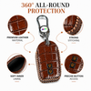 JVCV® Handmade Leather Crocodile Pattern Key Cover – Compatible with Suzuki Jimny, Fronx, Grand Vitara, Baleno, XL6, Swift, Ertiga, Dzire & Toyota Rumion, Urban Cruiser, Glanza, Hyryder – Smart Key