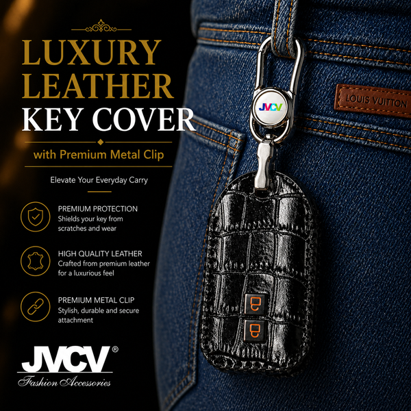 JVCV® Handmade Leather Crocodile Pattern Key Cover – Compatible with Suzuki Jimny, Fronx, Grand Vitara, Baleno, XL6, Swift, Ertiga, Dzire & Toyota Rumion, Urban Cruiser, Glanza, Hyryder – Smart Key