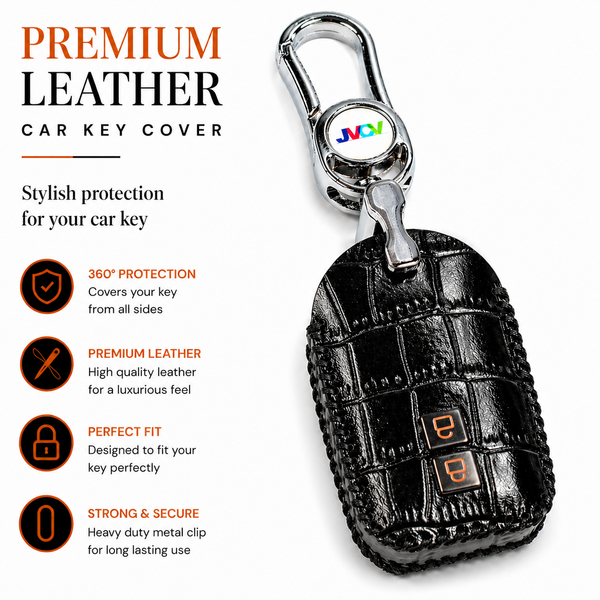 JVCV® Handmade Leather Crocodile Pattern Key Cover – Compatible with Suzuki Jimny, Fronx, Grand Vitara, Baleno, XL6, Swift, Ertiga, Dzire & Toyota Rumion, Urban Cruiser, Glanza, Hyryder – Smart Key