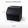 JVCV® Stylish Embossed PU Leather Car Trunk Organizer – Foldable Multipurpose Car Boot Storage Box with Handle