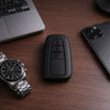 JVCV® Soft TPU Key Cover – Matte Black Pattern – Compatible with Toyota Camry Smart Key