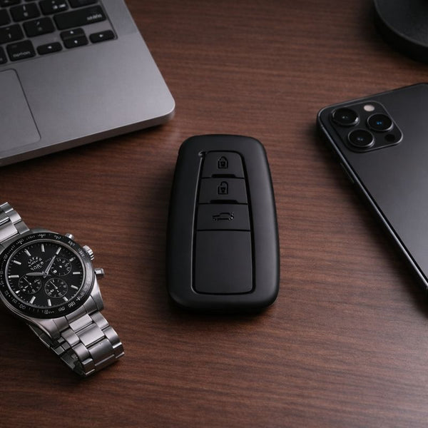 JVCV® Soft TPU Key Cover – Matte Black Pattern – Compatible with Toyota Camry Smart Key