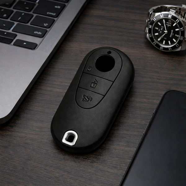 JVCV® Soft TPU Key Cover – Matte Black Pattern – Compatible with Mercedes-Benz S-Class, G-Class & E-Class (2022 Onwards) – 3 Button Smart Key