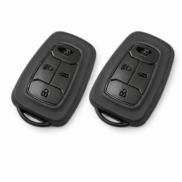 JVCV® Soft TPU Key Cover – Matte Black Pattern – Compatible with Tata Nexon EV, Harrier, Tiago EV, Altroz, Tigor, Safari & Punch – 4 Button Smart Key