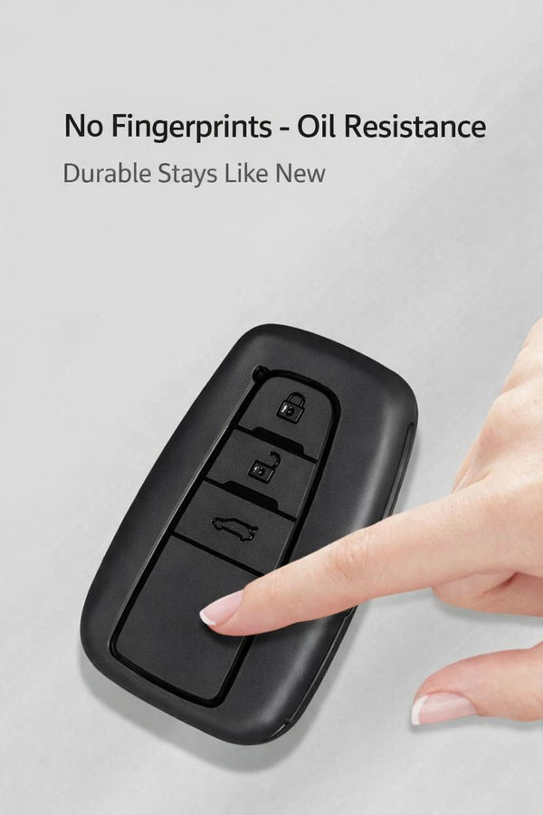 JVCV® Soft TPU Key Cover – Matte Black Pattern – Compatible with Toyota Camry Smart Key