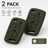 JVCV® Soft TPU Key Cover – Military Green Matte Finish – Compatible with Skoda Kushaq, Volkswagen Taigun, Tiguan, Virtus, Skoda Octavia, Kodiaq & Superb Folding Key