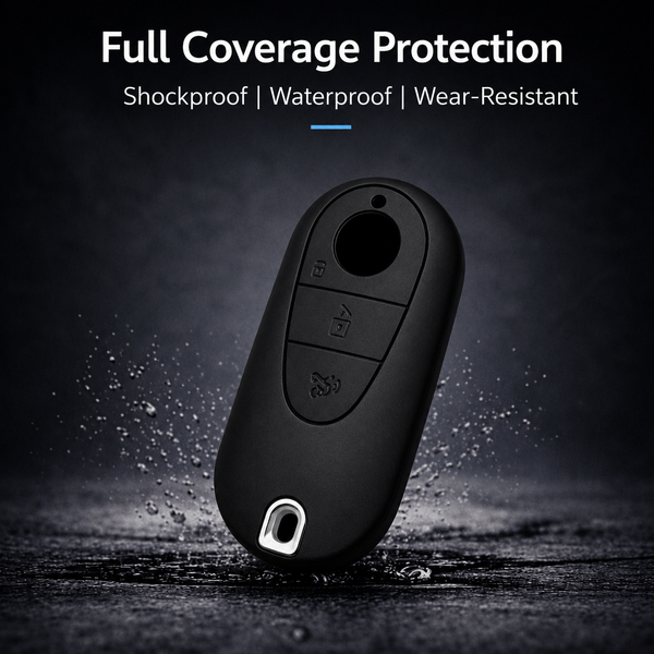 JVCV® Soft TPU Key Cover – Matte Black Pattern – Compatible with Mercedes-Benz S-Class, G-Class & E-Class (2022 Onwards) – 3 Button Smart Key