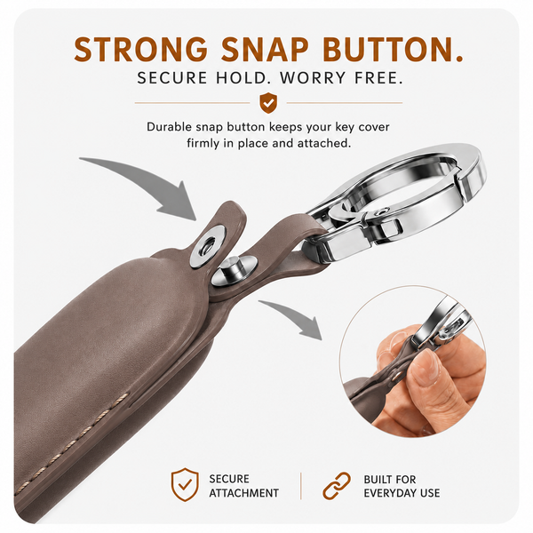 JVCV® Premium Leather Key Cover Compatible with Tata Harrier EV & Sierra EV Smart Key | Luxury Car Key Cover | 360° Scratch & Drop Protection