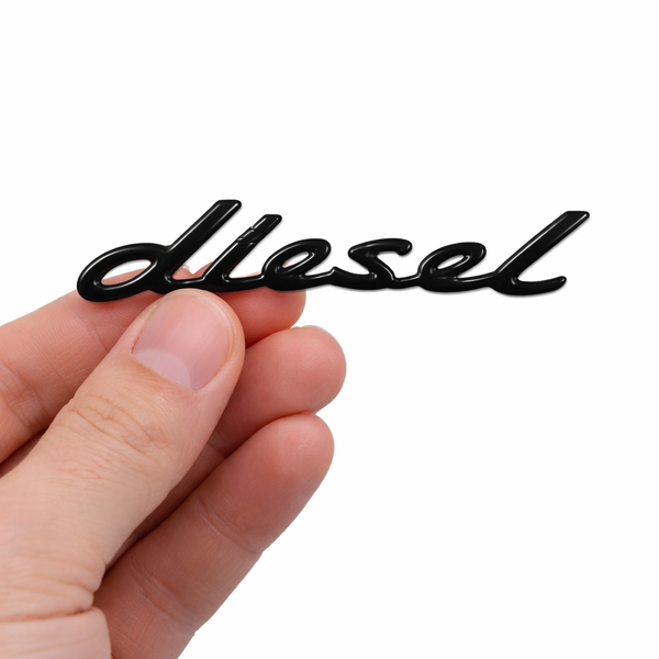 JVCV® 3D Metal Diesel Sticker – Chrome Emblem Badge for Car & Bike Fuel Tanks