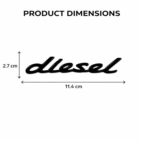 JVCV® 3D Metal Diesel Sticker – Chrome Emblem Badge for Car & Bike Fuel Tanks