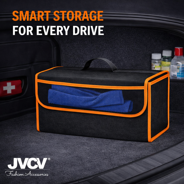 JVCV® Large Anti-Slip Car Trunk Organizer – Heavy-Duty Foldable Boot Storage for SUVs, Sedans & Trucks