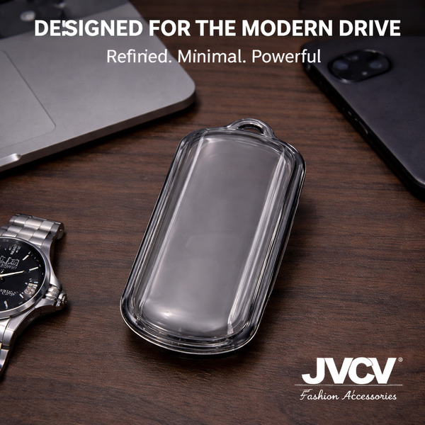 JVCV® Soft TPU Transparent Key Cover – Premium Glossy Protection for Tata Curvv & Curvv EV Smart Keys