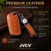 JVCV® Soft Handmade Lychee Pattern Leather Key Cover Compatible with MG Hector, Hector Plus and Windsor EV Smart Key