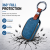 JVCV® Soft Handmade Leather Key Cover Compatible with New Hyundai Alcazar and Creta 4 Button Smart Key