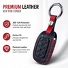 JVCV® Soft Handmade Leather Key Cover Compatible with New Hyundai Alcazar and Creta 4 Button Smart Key