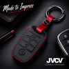 JVCV® Soft Handmade Leather Key Cover Compatible with Kia Sonet Seltos Carens 4 Button Smart Key