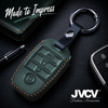 JVCV® Soft Handmade Leather Key Cover Compatible with Kia Sonet Seltos Carens 4 Button Smart Key