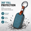 JVCV® Soft Handmade Leather Key Cover Compatible with Kia Sonet Seltos Carens 4 Button Smart Key