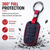JVCV® Soft Handmade Leather Key Cover Compatible with Kia Sonet Seltos Carens 4 Button Smart Key