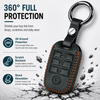 JVCV® Soft Handmade Leather Key Cover Compatible with Kia Sonet Seltos Carens 4 Button Smart Key