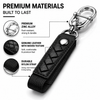 JVCV® Braided Leather & Alloy Keychain – Horseshoe‑Buckle Universal Organizer with Efficient Screw D‑Ring & Zinc‑Alloy Hook (Men & Women)