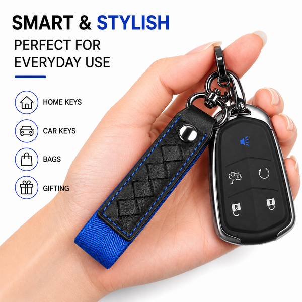 JVCV® Braided Leather & Alloy Keychain – Horseshoe‑Buckle Universal Organizer with Efficient Screw D‑Ring & Zinc‑Alloy Hook (Men & Women)