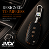 Carbon Fiber Leather Car Key Cover for Tata Tiago Tigor Punch Hexa Nexon Zest Bolt Safari Storme Flip Key - Premium PU case with Keychain