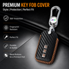 JVCV® Handmade Carbon-Fiber Pattern Leather Key Cover with keychain for Honda Cars - Includes Premium Keychain