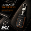JVCV® Handmade Carbon-Fiber Pattern Leather Key Cover with keychain for Honda Cars - Includes Premium Keychain