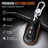 JVCV® Handmade Carbon-Fiber Pattern Leather Key Cover – Mercedes 3‑Button Smart Key (with Keychain)