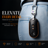 JVCV® Handmade Carbon-Fiber Pattern Leather Key Cover – Mercedes 3‑Button Smart Key (with Keychain)