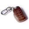 JVCV Car Styling Soft Handmade Leather Key Cover Compatible with Hyundai Alcazar Creta, i20 2021, Venue, Tucson, Elantra,i20 N Line 2021