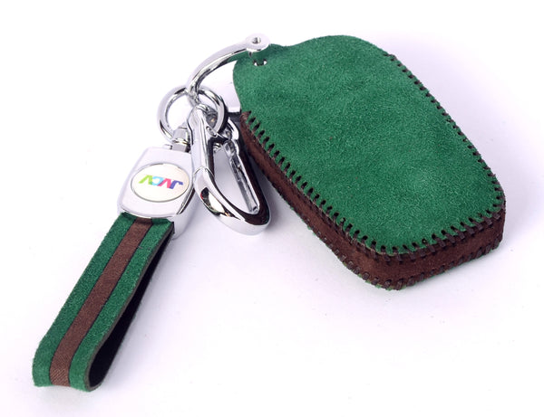 JVCV® Suede Leather Key Cover for Toyota Smart Keys – Compatible with Fortuner, Legender, Innova Crysta, HyCross, Hilux, Land Cruiser (2B/3B)