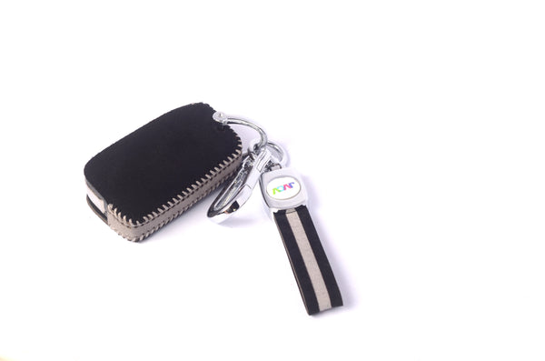 JVCV® Suede Leather Key Cover for Skoda & VW Folding Keys – Premium Protector for Kushaq, Slavia, Virtus, Octavia, Tiguan & More