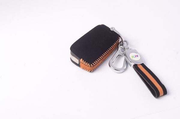 JVCV® Suede Leather Key Cover for Skoda & VW Folding Keys – Premium Protector for Kushaq, Slavia, Virtus, Octavia, Tiguan & More