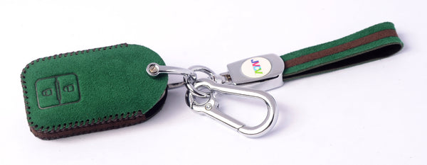JVCV® Suede Leather Key Cover for Suzuki & Toyota Smart Keys – Compatible with Jimny, Grand Vitara, Baleno, Fronx, Swift, Glanza, Hyryder & More