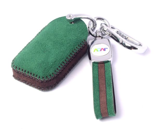 JVCV® Suede Leather Key Cover for Suzuki & Toyota Smart Keys – Compatible with Jimny, Grand Vitara, Baleno, Fronx, Swift, Glanza, Hyryder & More