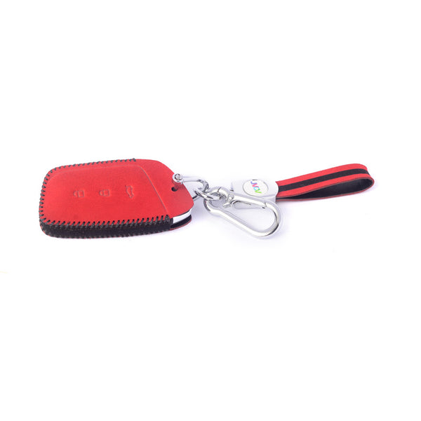 JVCV® Suede Leather Key Cover for MG Hector, Hector Plus & Windsor EV – Premium Smart Key Protection with Keychain Loop