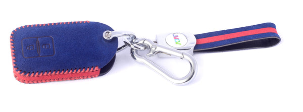 JVCV® Suede Leather Key Cover for Suzuki & Toyota Smart Keys – Compatible with Jimny, Grand Vitara, Baleno, Fronx, Swift, Glanza, Hyryder & More