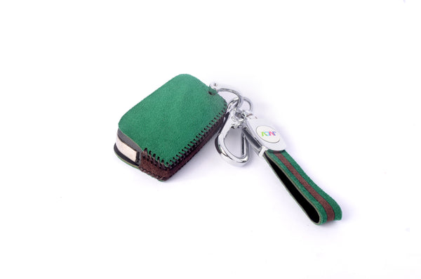 JVCV® Suede Leather Key Cover for Skoda & VW Folding Keys – Premium Protector for Kushaq, Slavia, Virtus, Octavia, Tiguan & More