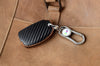 JVCV® Handmade Carbon-Fiber Pattern Leather Key Cover