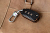Carbon Fiber Leather Car Key Cover for Tata Tiago Tigor Punch Hexa Nexon Zest Bolt Safari Storme Flip Key - Premium PU case with Keychain