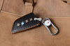 JVCV® Handmade Carbon-Fiber Pattern Leather Key Cover