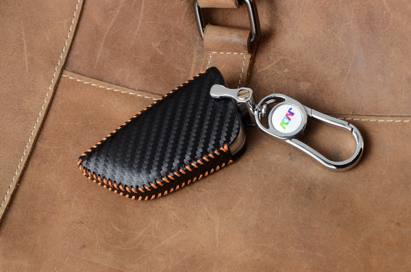 JVCV® Handmade Carbon-Fiber Pattern Leather Key Cover